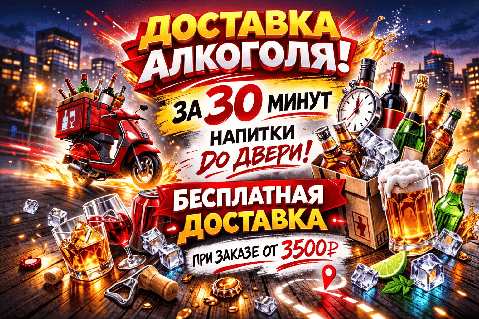 Акция на доставку алкоголя в Вологде